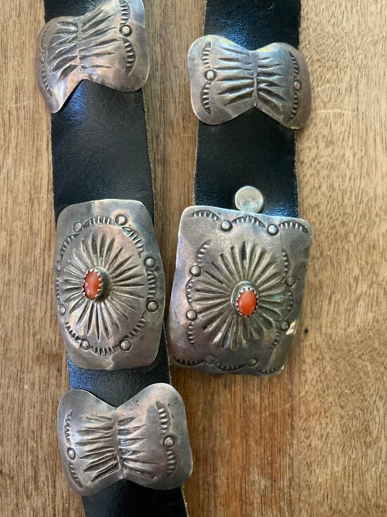 AMAZING Vintage Native American Navajo Sterling Silver Coral 